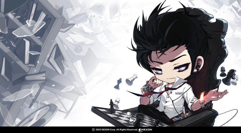 Chibi Character Playing Chess