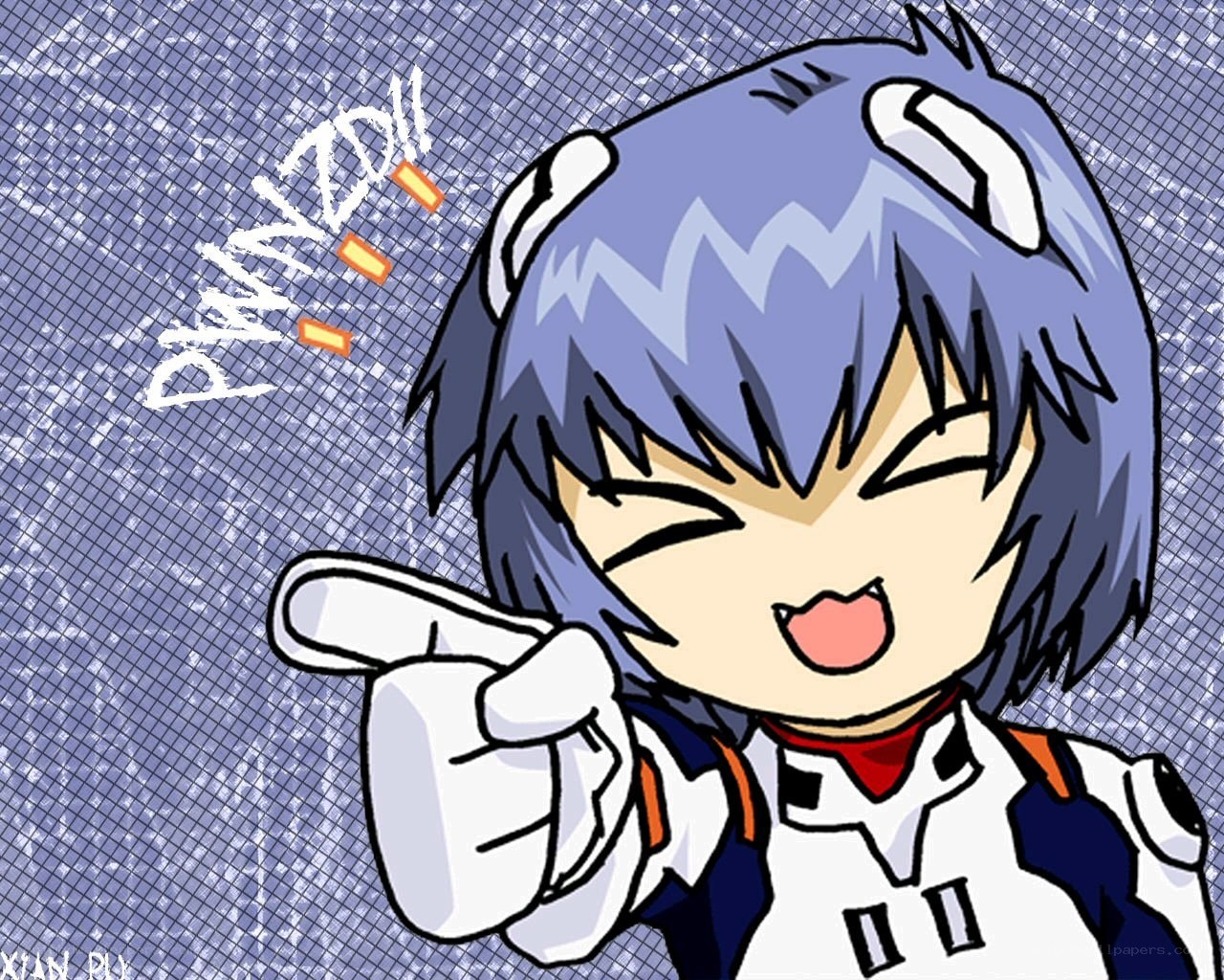 Chibi character pointing