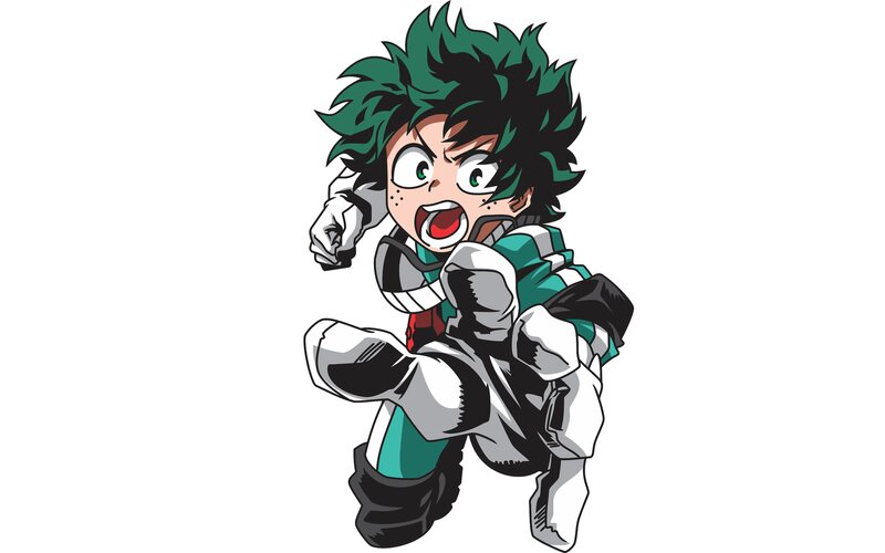 Chibi Character Running — Green