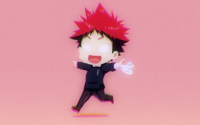 Chibi Character Running — Pink