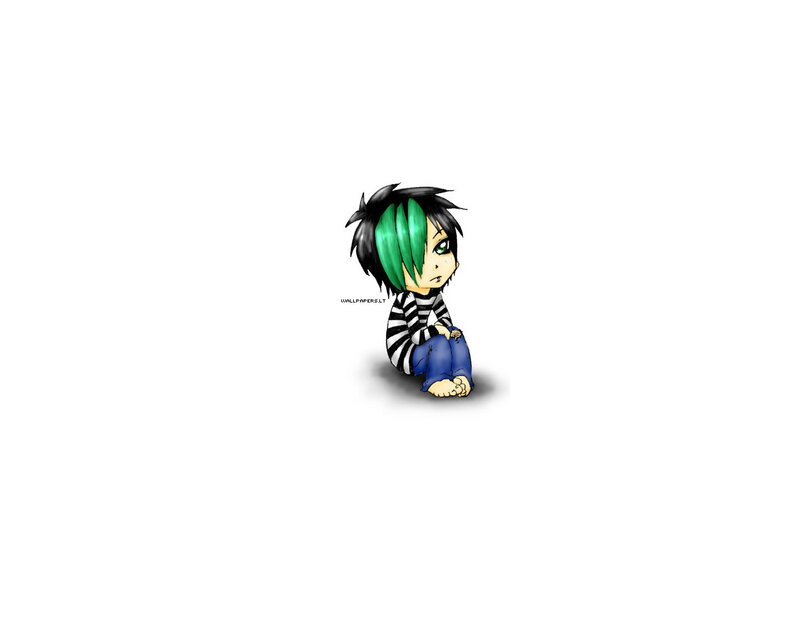 Chibi Character Sitting — Black