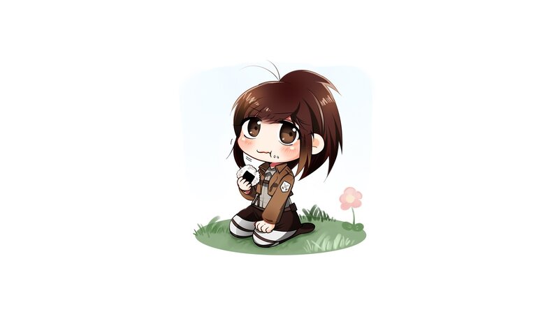 Chibi Character Sitting — Brown