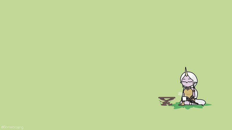 Chibi Character Sitting — Light Green