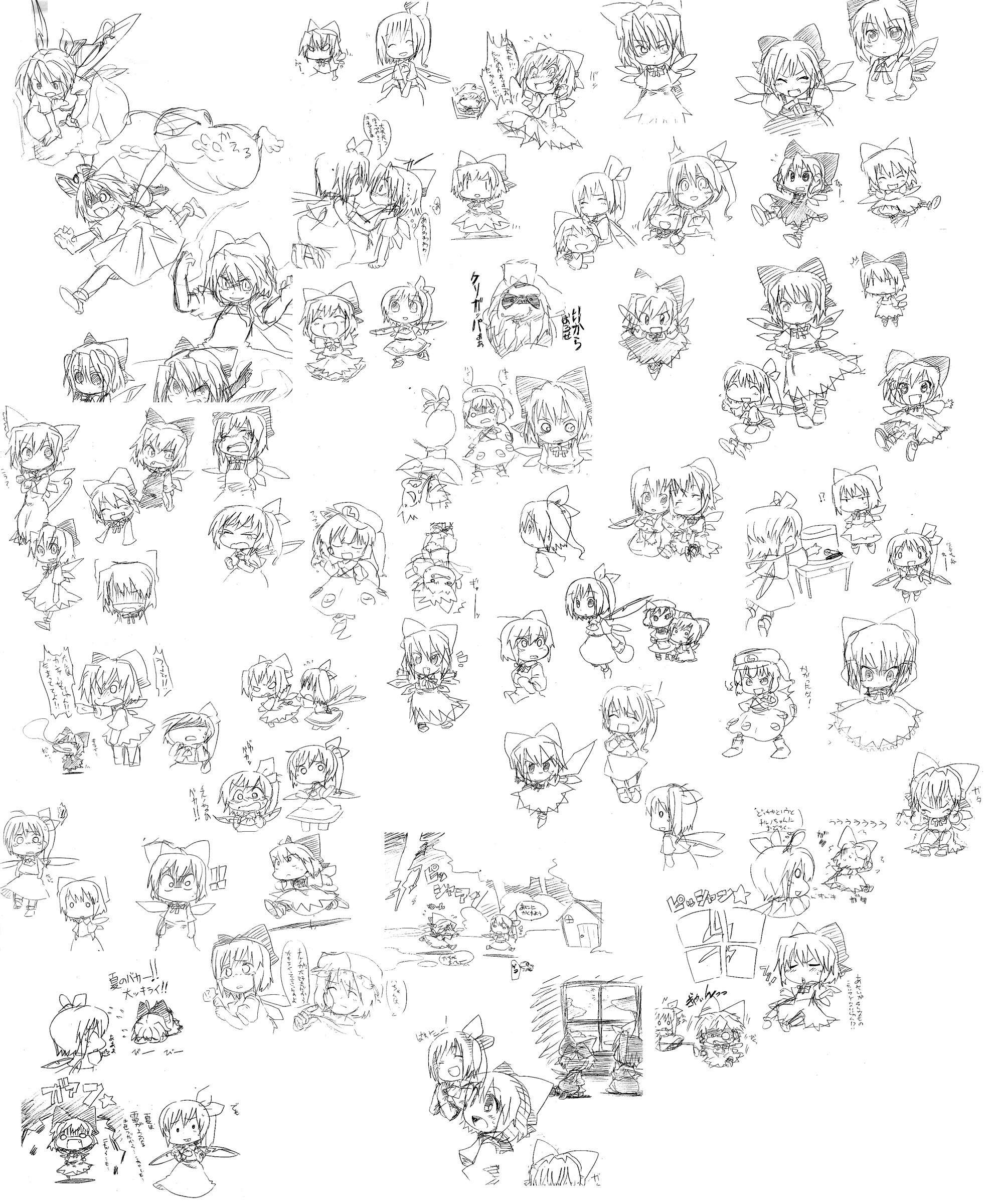 Chibi character sketches collection