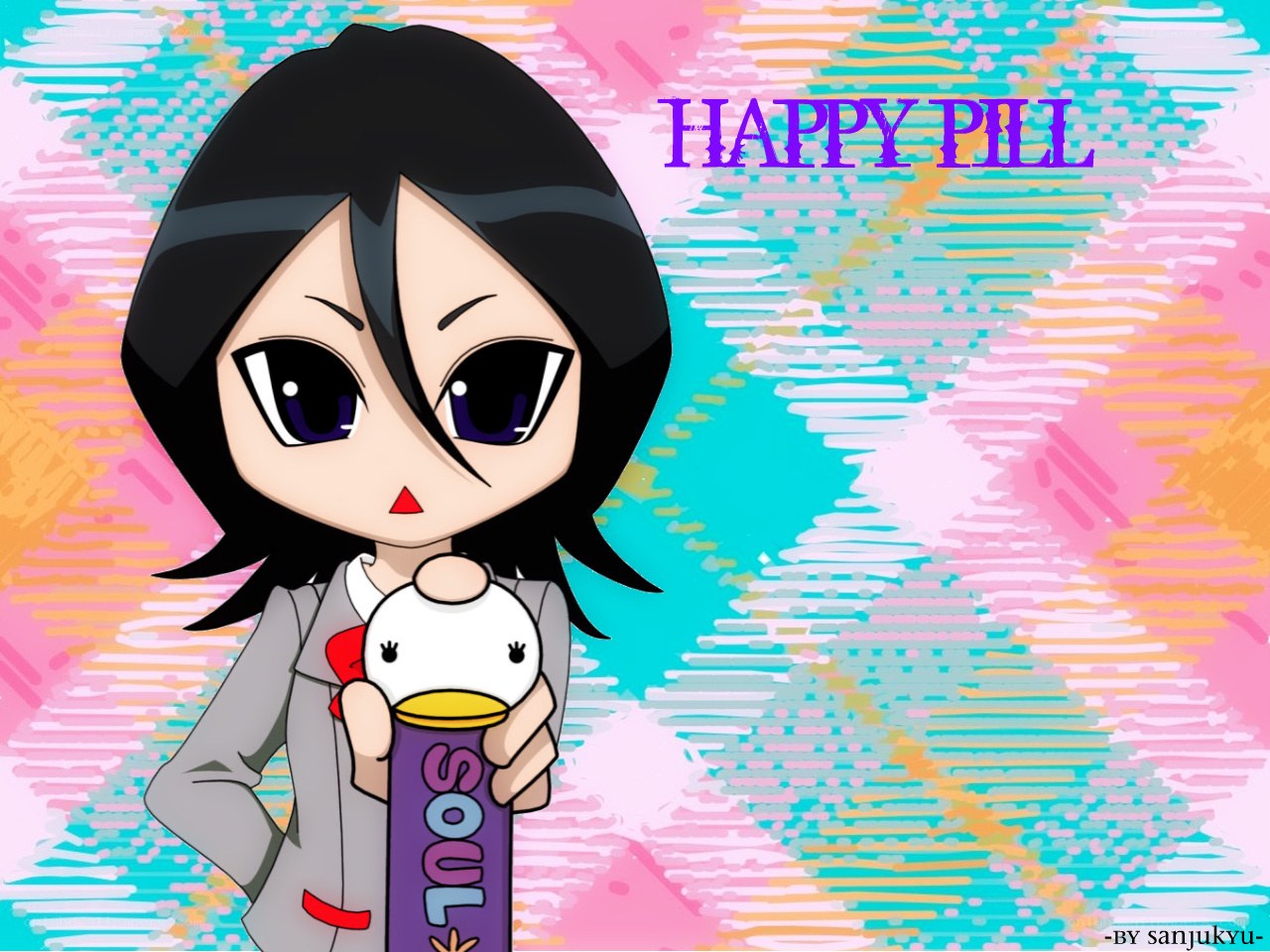 Chibi character with a soul pill