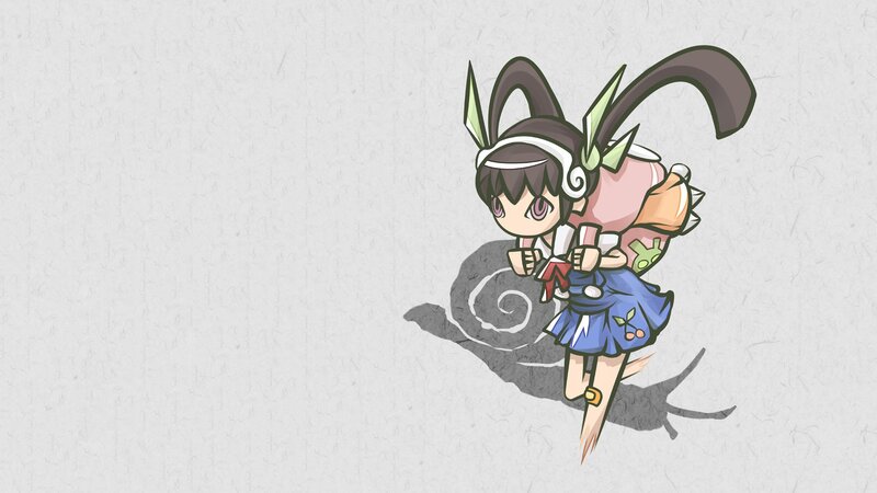 Chibi Character with Antennae — White