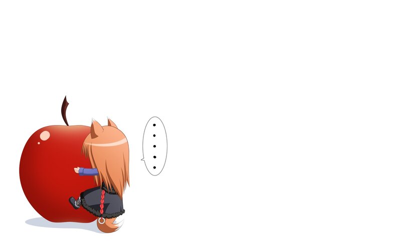 Chibi Character with Apple — Red