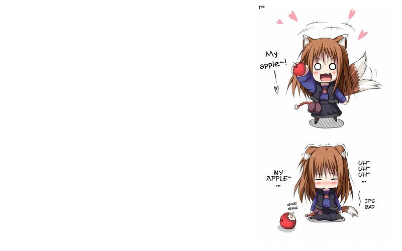 Chibi character with apple