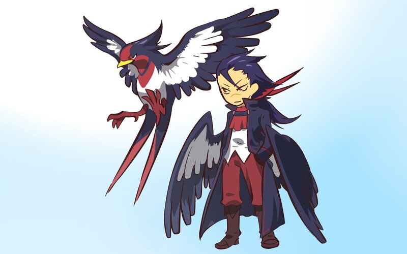 Chibi character with bird companion