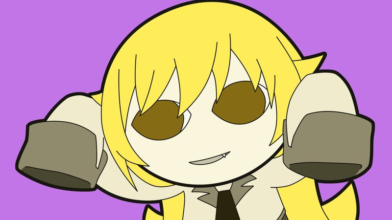 Chibi Character with Blonde Hair — Purple