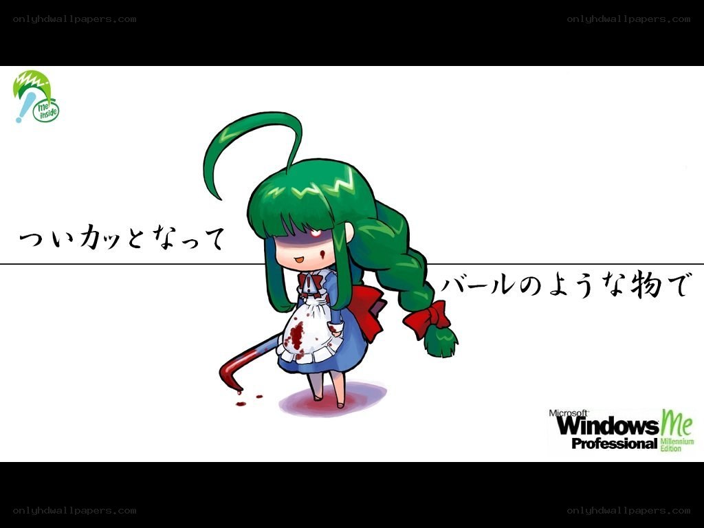 Chibi character with bloodied weapon