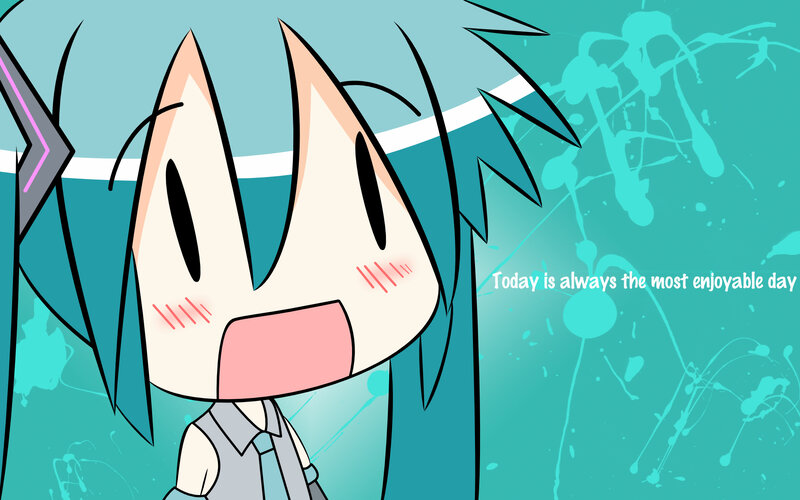Chibi character with blue hair