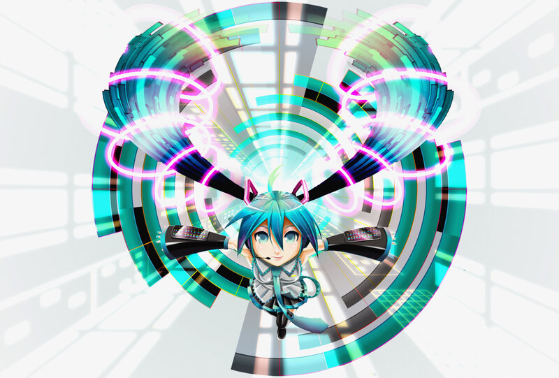 Chibi Character with Blue Hair — Energetic