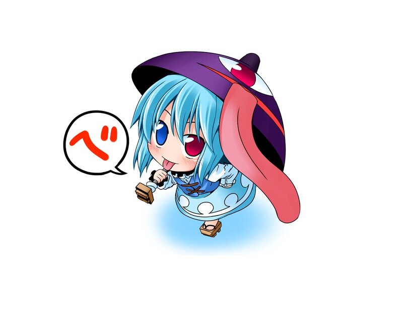 Chibi Character with Blue Hair — Playful, Anime