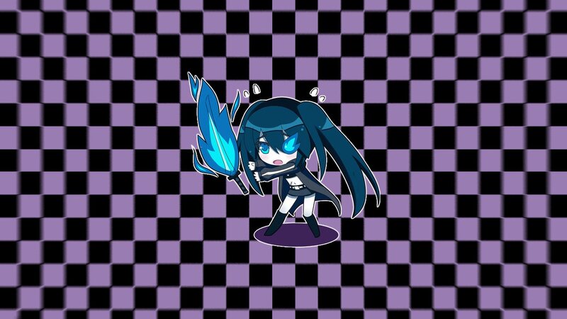 Chibi character with blue weapon