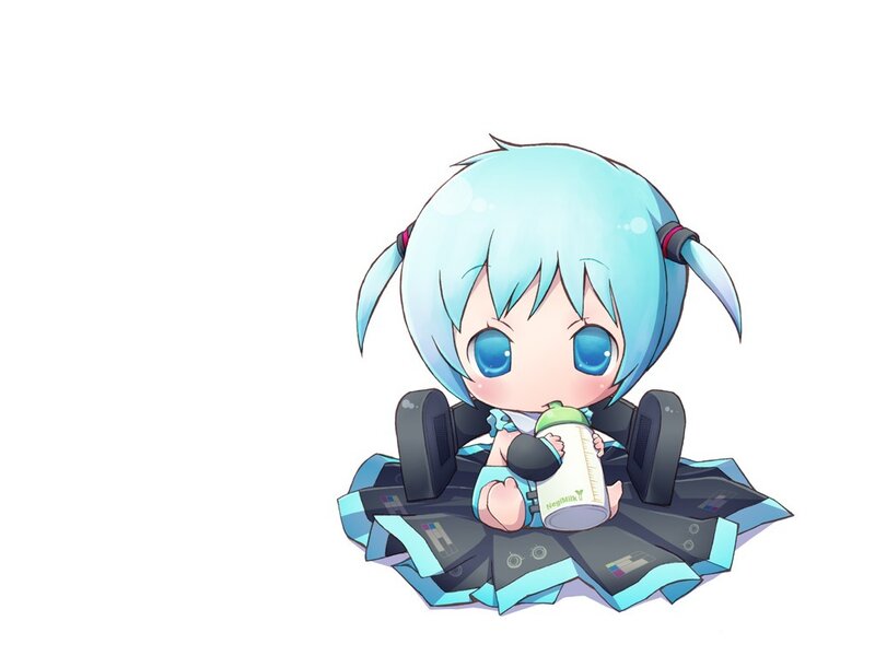 Chibi character with bottle