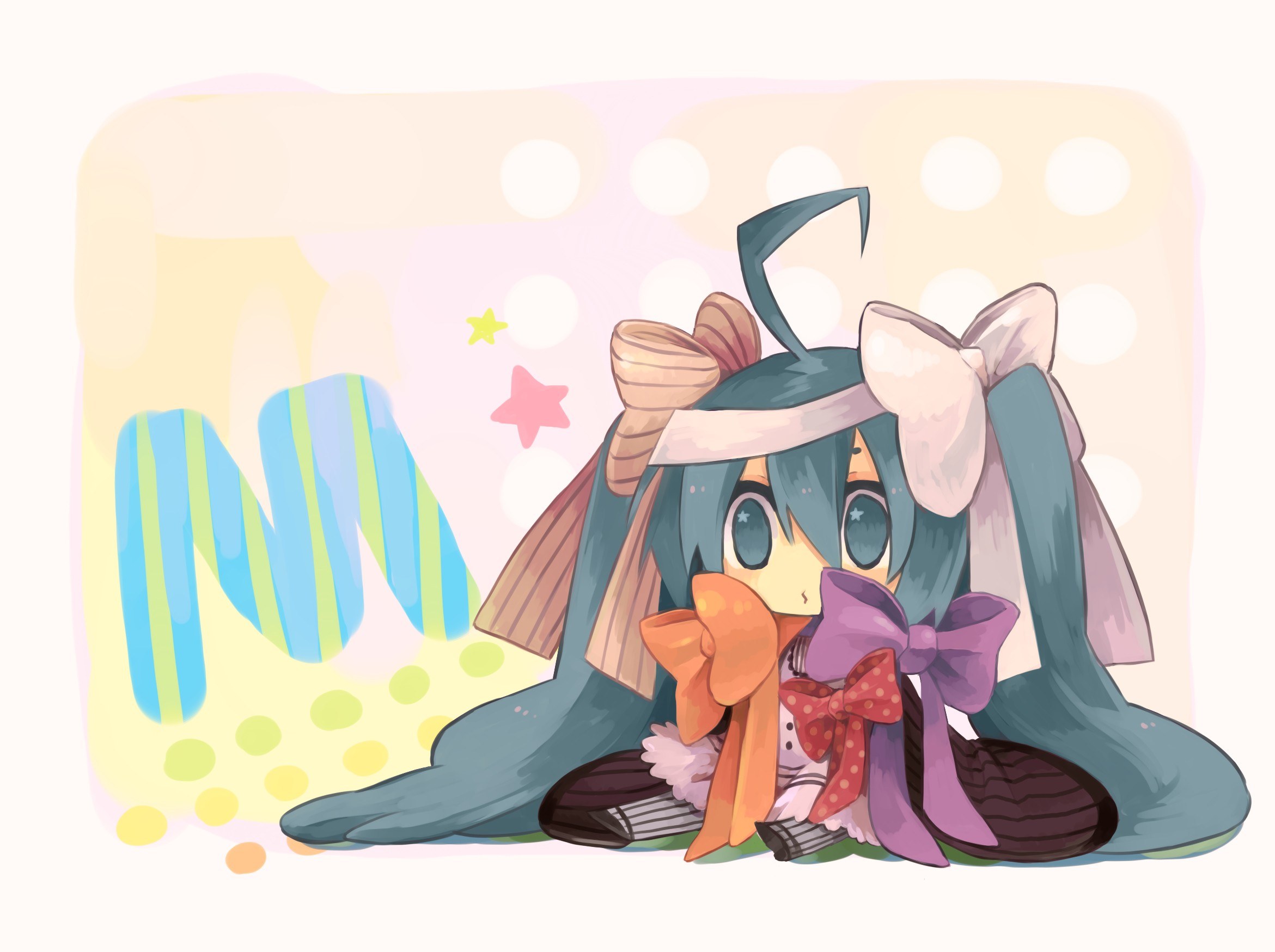 Chibi character with bows