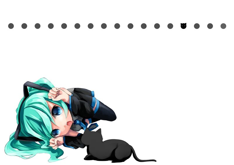 Chibi Character with Cat — Cyan