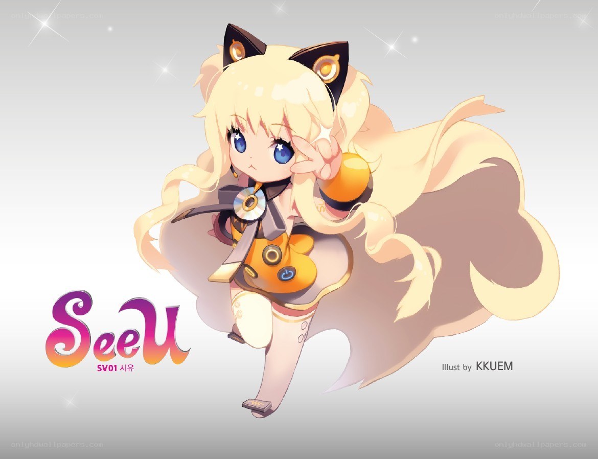Chibi character with cat ears