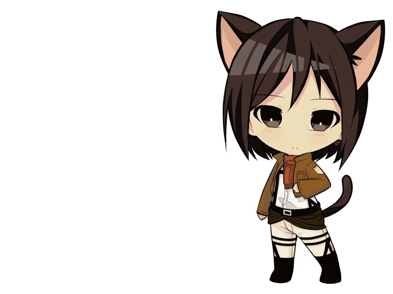 Chibi Character with Cat Ears — Brown
