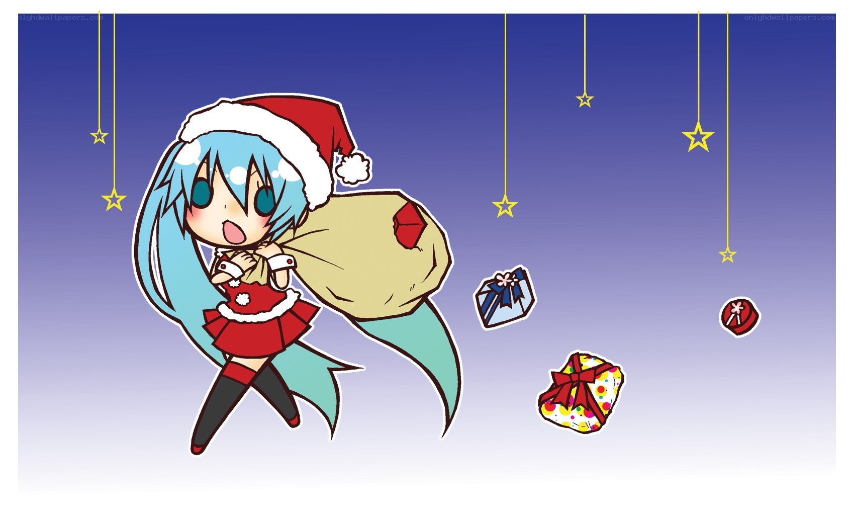 Chibi character with Christmas sack
