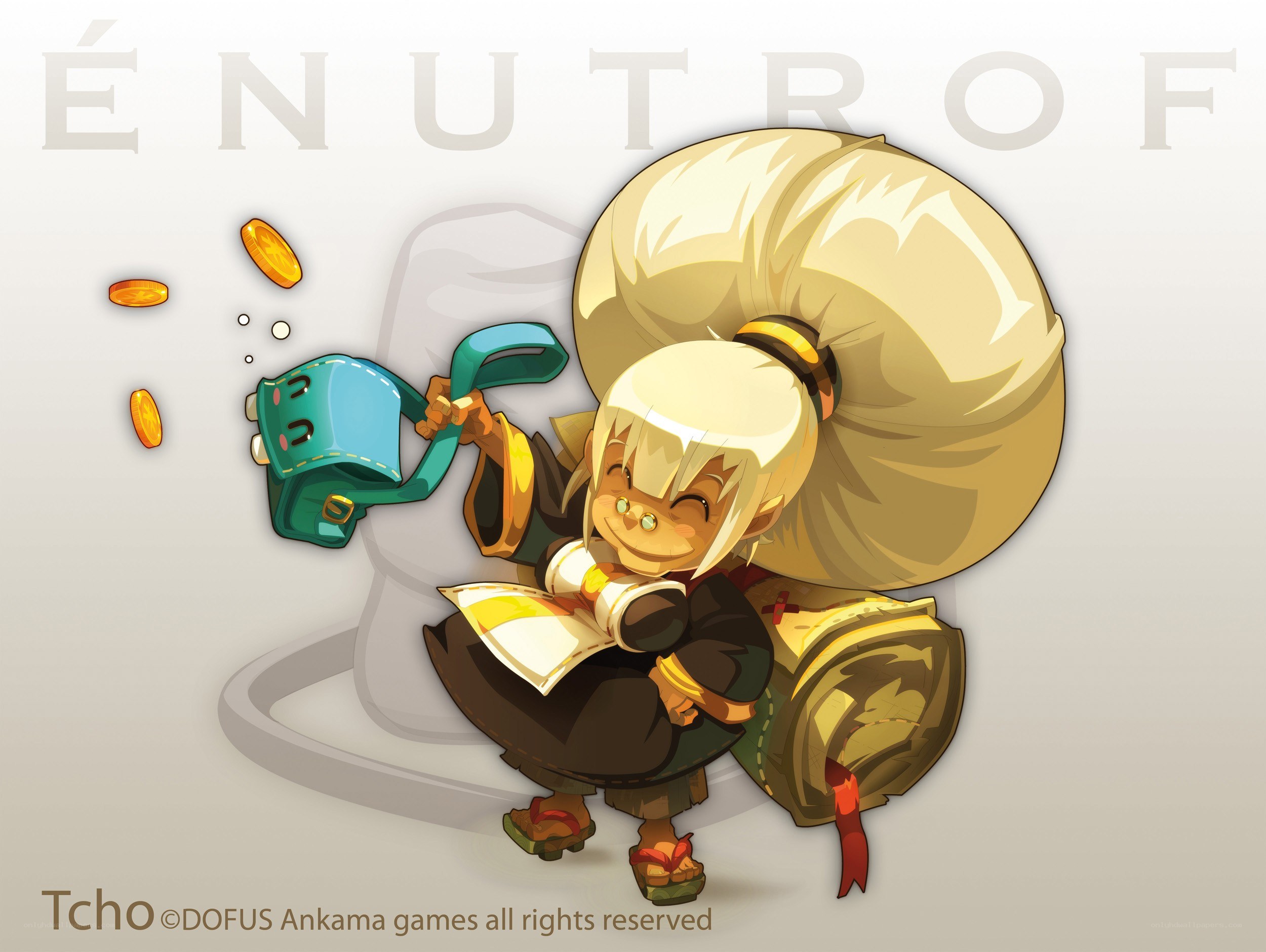 Chibi character with coin pouch