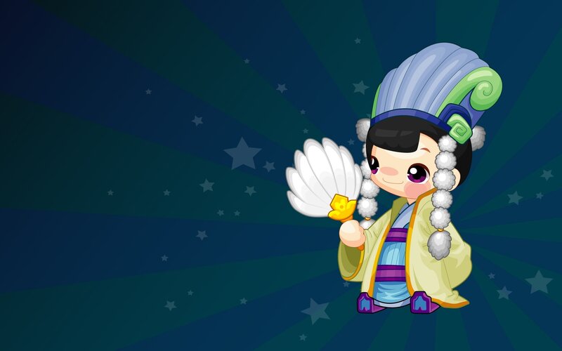 chibi character with fan