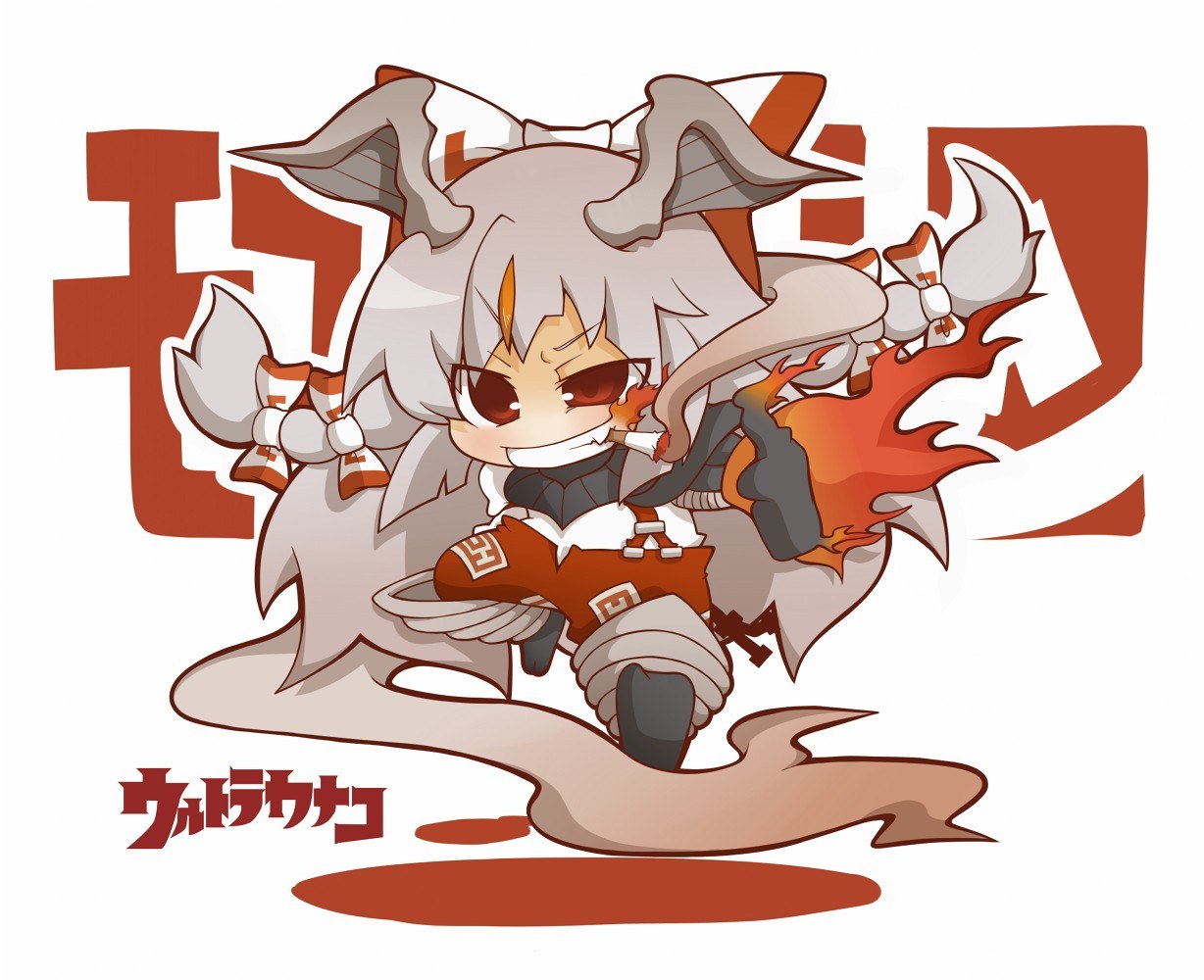 Chibi character with fire and horns