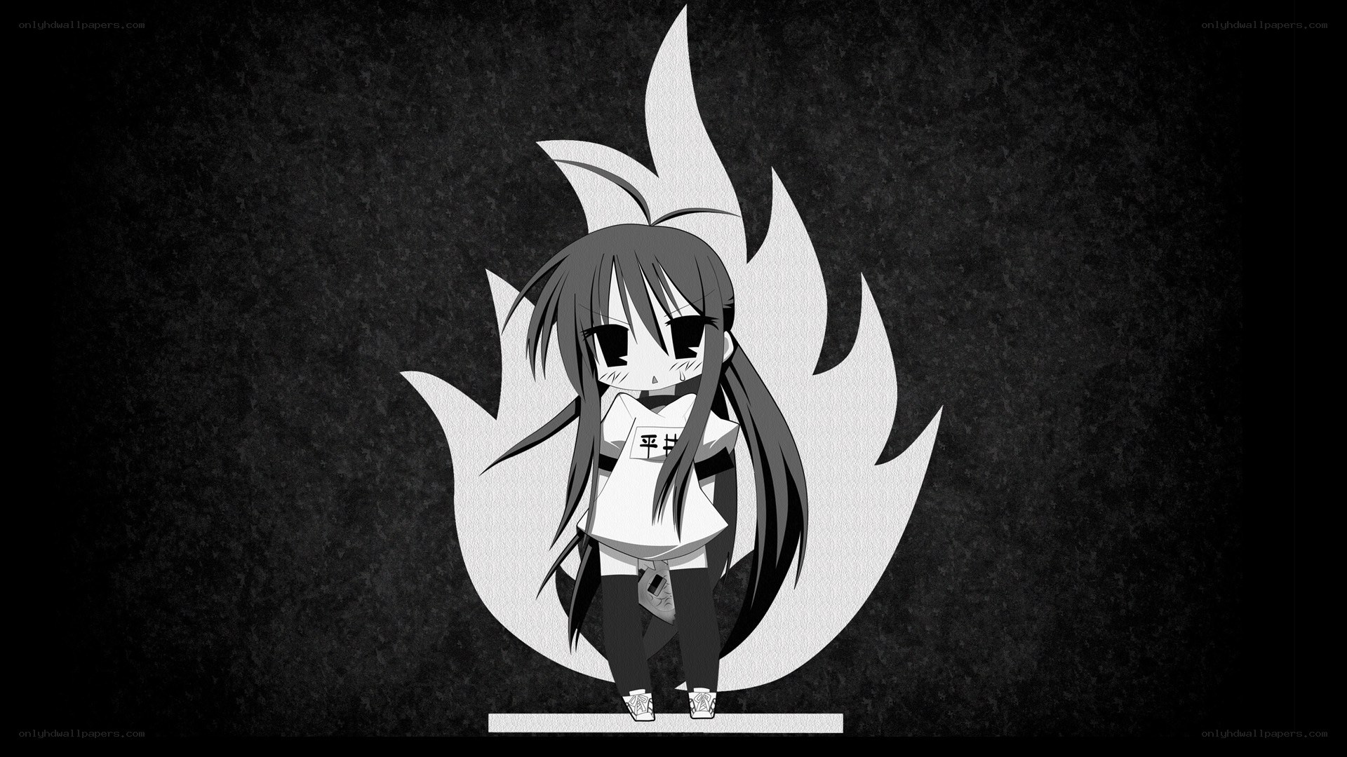chibi character with flame