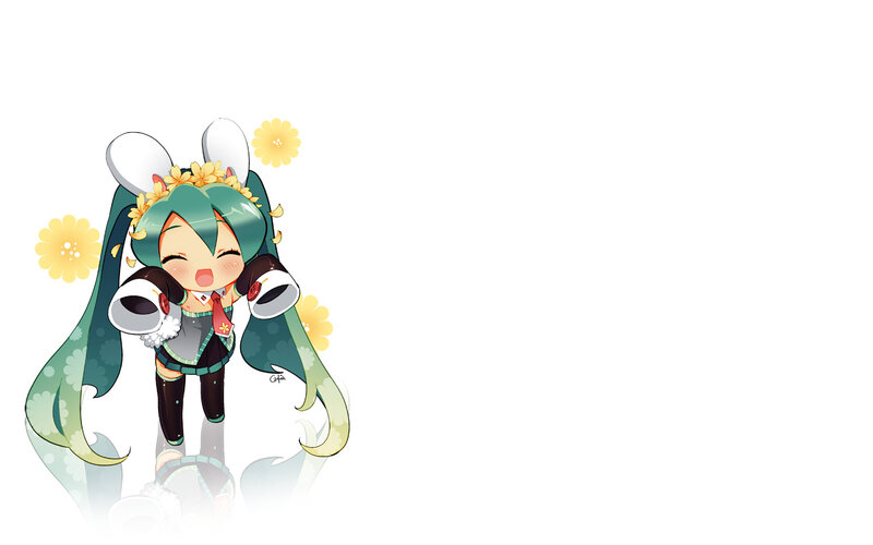 Chibi Character with Flowers