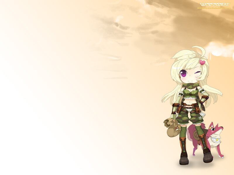 Chibi character with fox companion