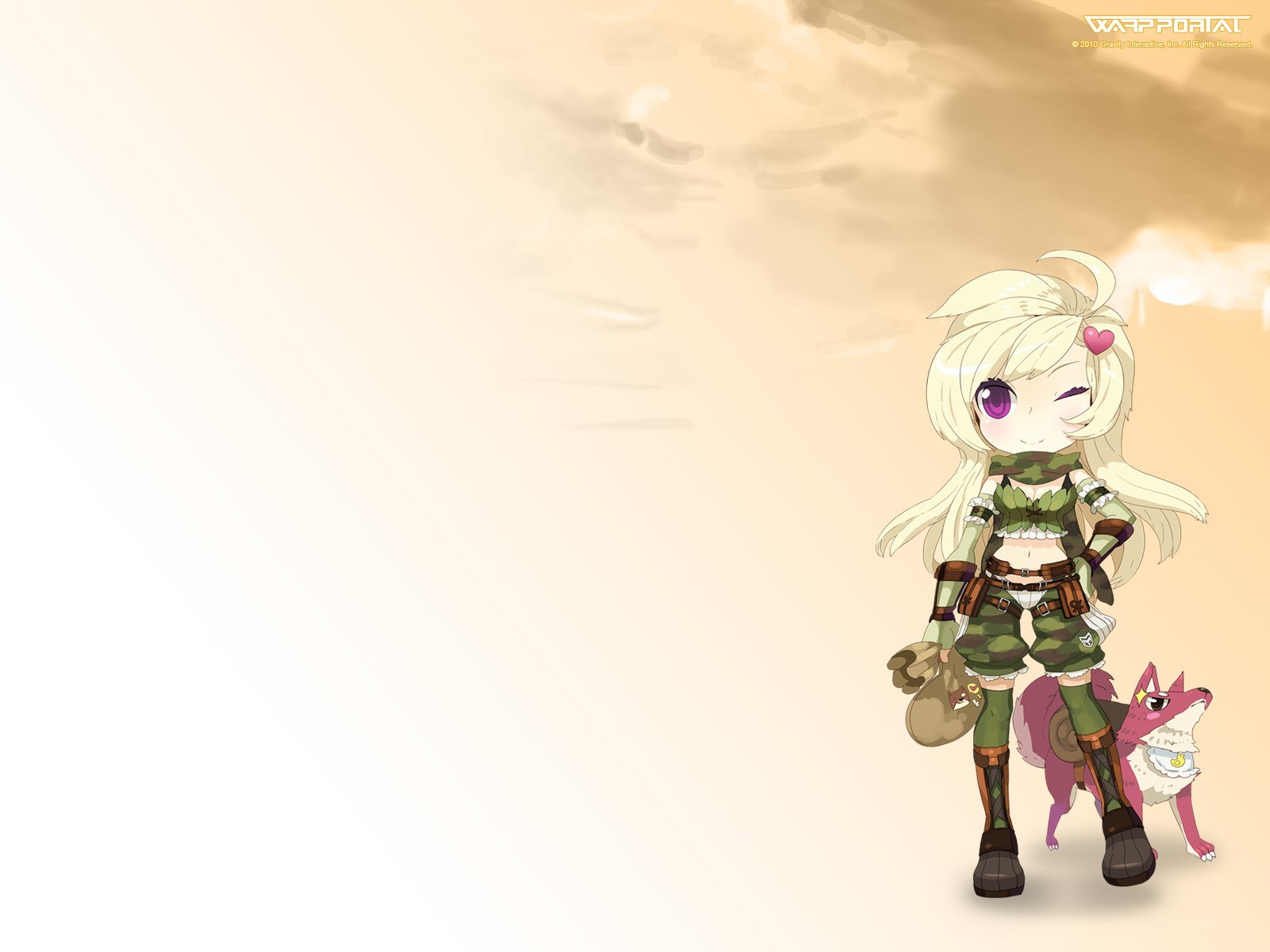 Chibi character with fox companion