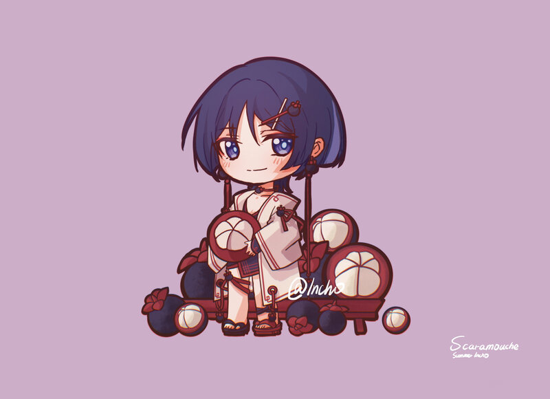 Chibi Character with Fruit