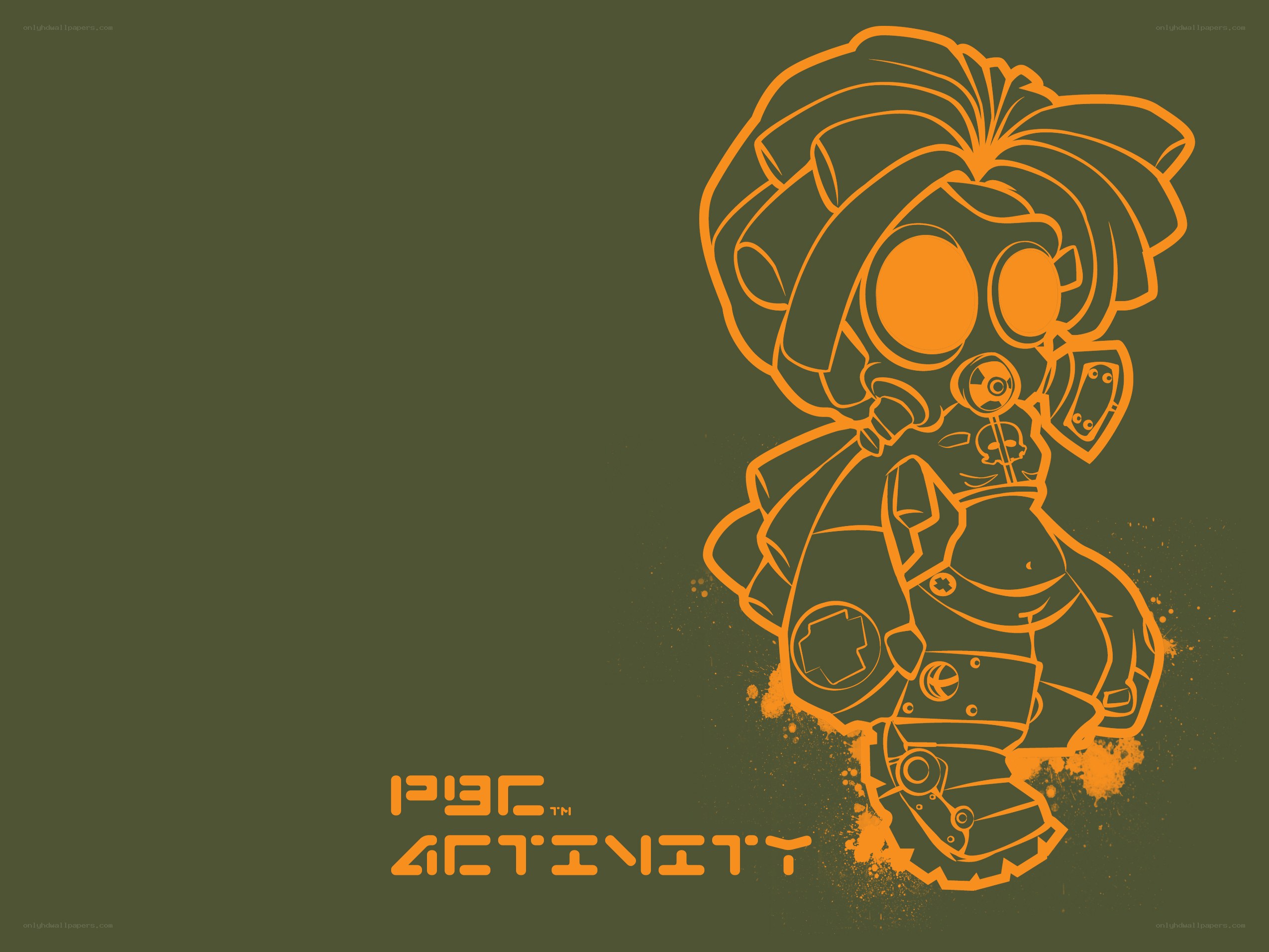 Chibi character with gas mask