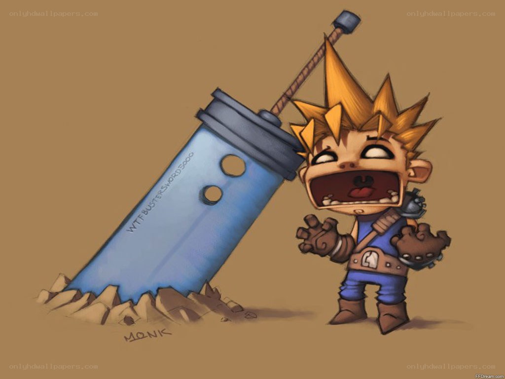 Chibi character with giant sword