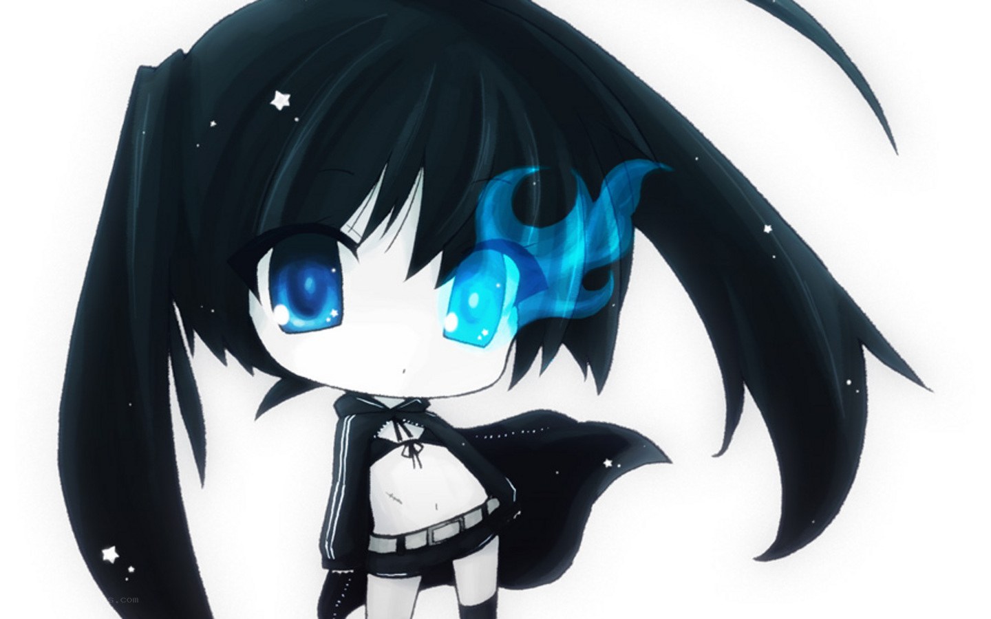 chibi character with glowing eyes