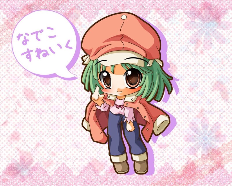 chibi character with green hair