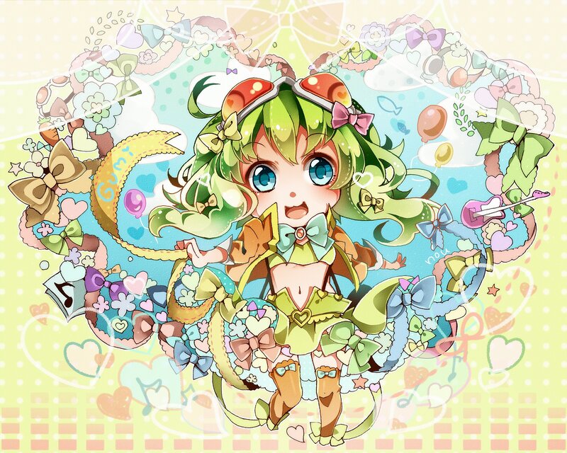 chibi character with green hair
