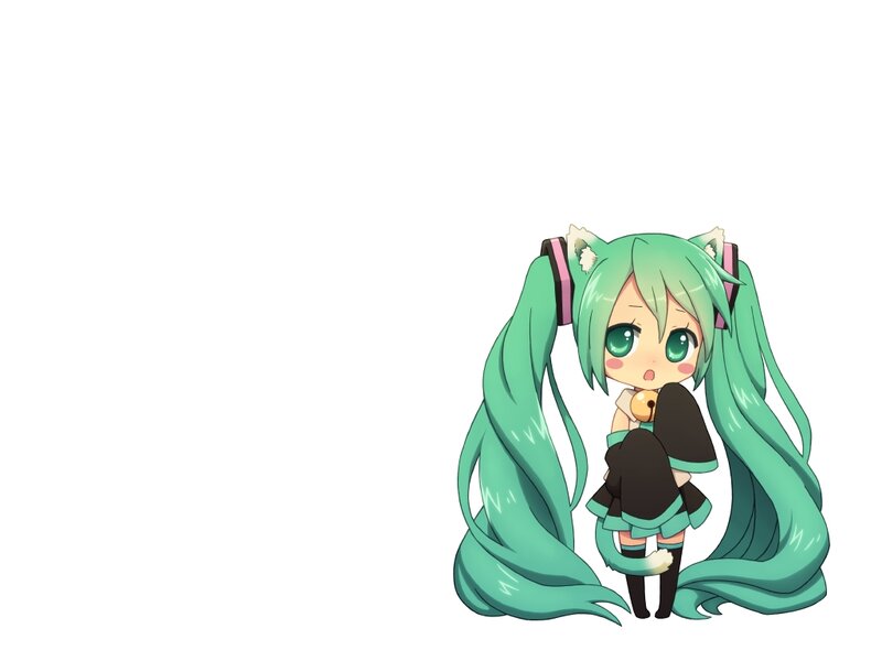 Chibi Character with Green Hair — Playful