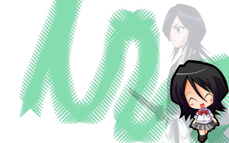 Chibi character with green logo