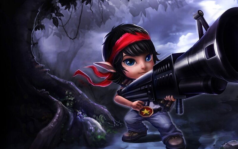 Chibi Character with Gun — Black, Dramatic