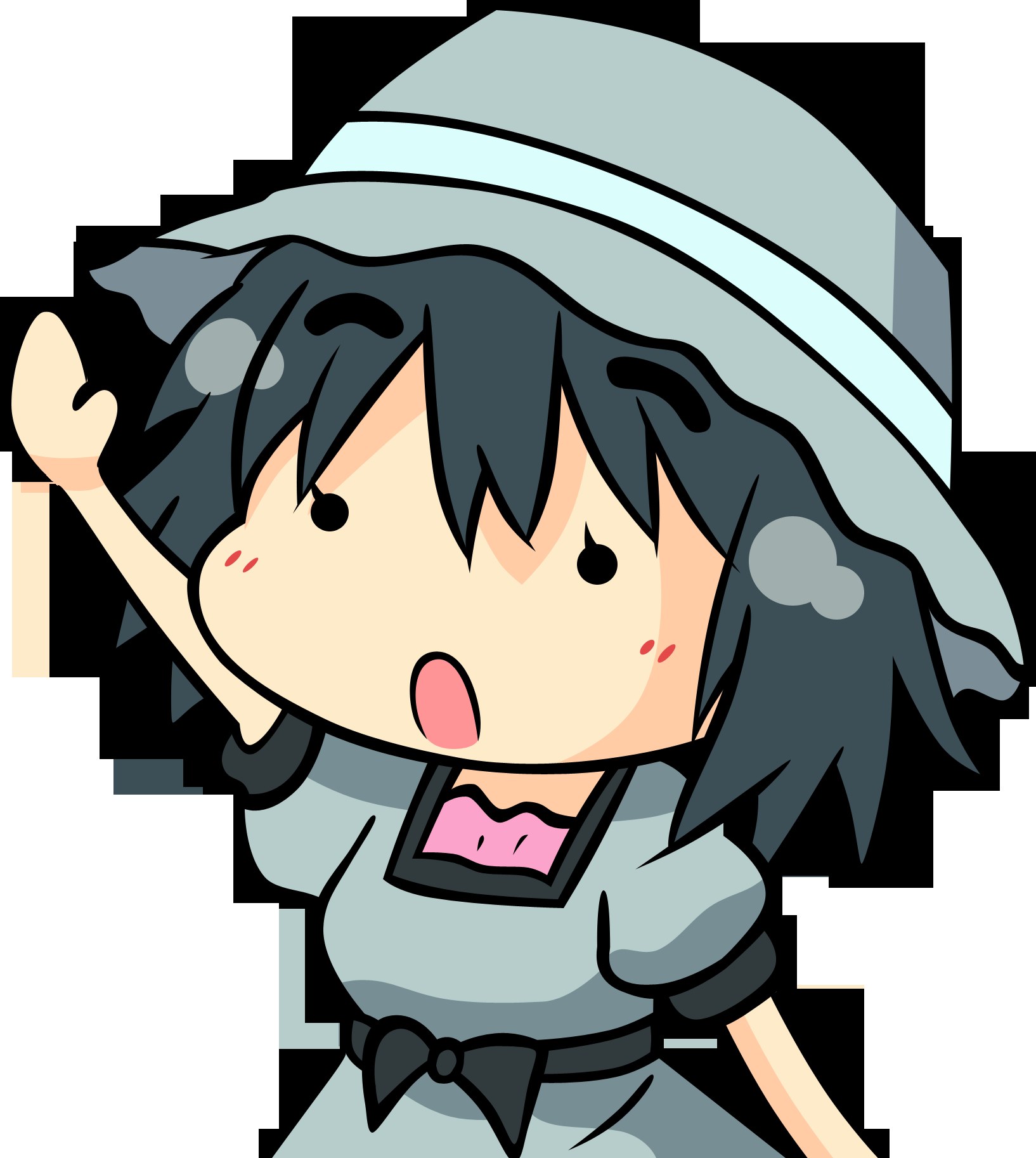 chibi character with hat