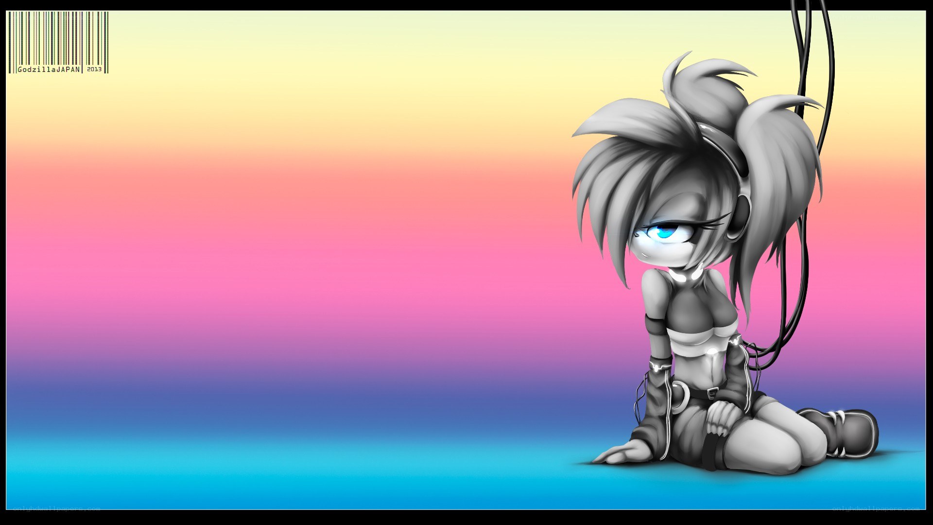 chibi character with headphones