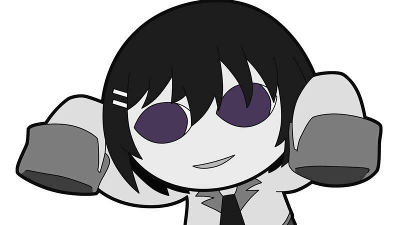 Chibi Character with Headphones — Black