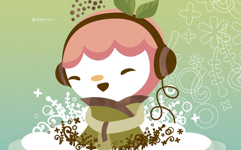 Chibi Character with Headphones — Green