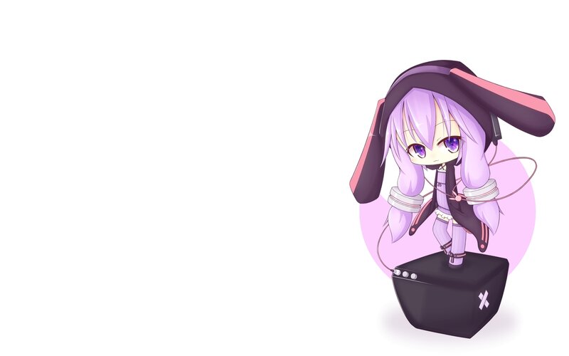 Chibi Character with Headphones — Purple