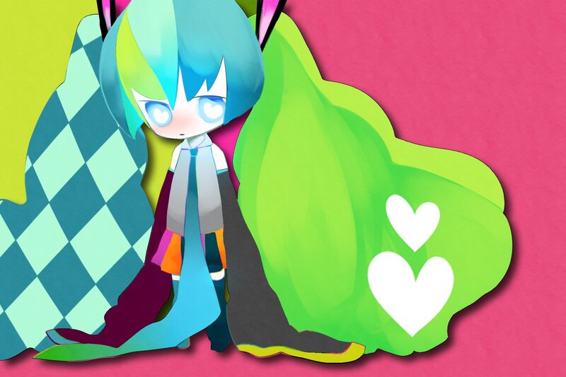 Chibi character with hearts