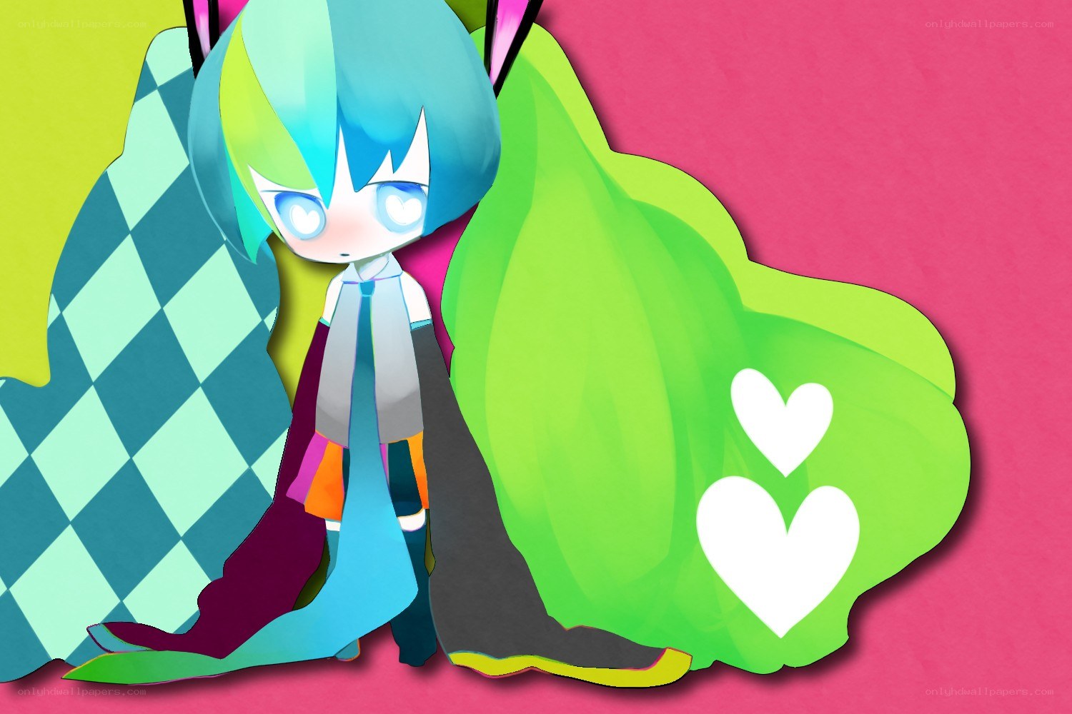 Chibi character with hearts