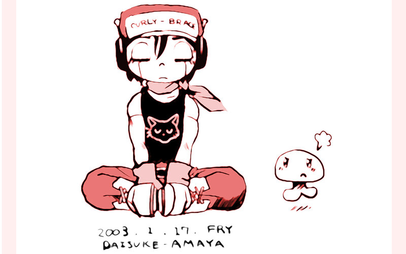 Chibi character with helmet