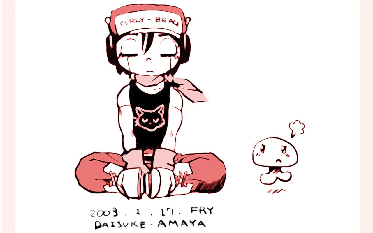 Chibi character with helmet